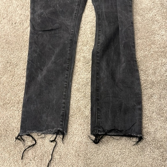 GAP High Waisted True Skinny Distressed Black Acid Wash Jeans Sz 32R - Picture 6 of 8